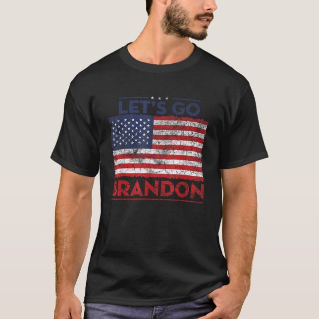 Let s Go Brandon Funny Political Humour Short Slee T-Shirt (Front)