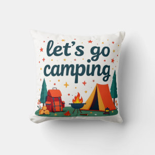 Let’s Go Camping – Retro Outdoor Pillow