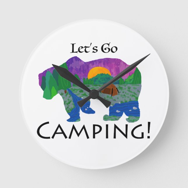 Let’s Go Camping Round Clock (Front)