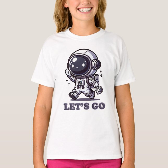 Let’s Go – Cute Astronaut Adventure Tee (Front)