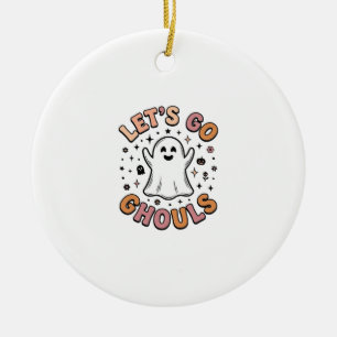 Let’s Go Ghouls Cute Halloween Ghost Ceramic Tree Decoration