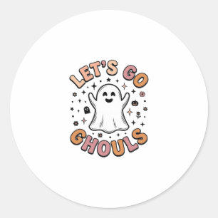 Let’s Go Ghouls Cute Halloween Ghost Classic Round Sticker
