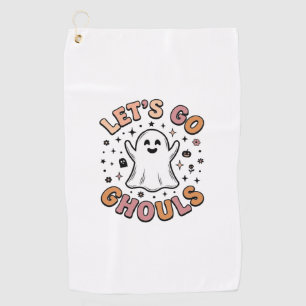 Let’s Go Ghouls Cute Halloween Ghost Golf Towel