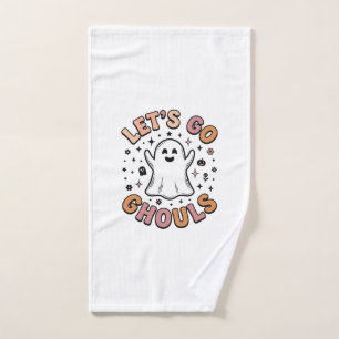 Let’s Go Ghouls Cute Halloween Ghost Hand Towel