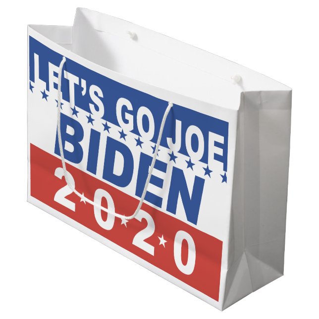 Let,s Go Joe Biden 2020 Election Large Gift Bag (Front Angled)