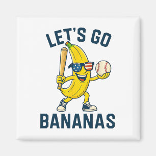 Let’s Go Nanas Funny Nana Softll Sports Usa Flag Magnet