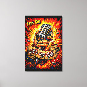 Let’s Go! Rock & Music Inspired Comic Book Artwork Canvas Print