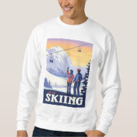Let’s Go Skiing Vintage Print
