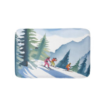 Let’s Go Skiing | Winter Watercolor Painting