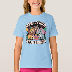 Let’s Go Wild Jungle Safari Animal Birthday Kids T-Shirt