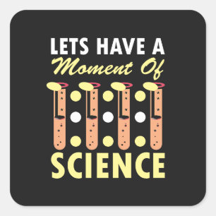 Let’s Have a Moment of Science   Funny Chemistry Square Sticker