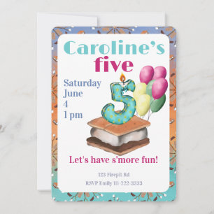 Let’s have s’more fun 5th Birthday Invitation