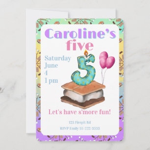 Let’s have s’more fun 5th Birthday Invitation