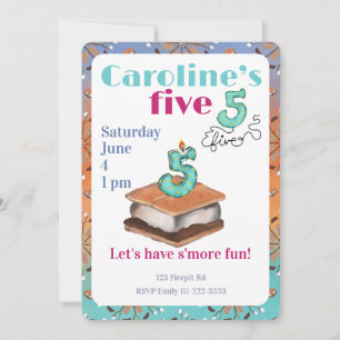 Let’s have s’more fun 5th Birthday Invitation