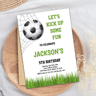 Let’s Kick Up Some Fun Soccer Birthday Invitation