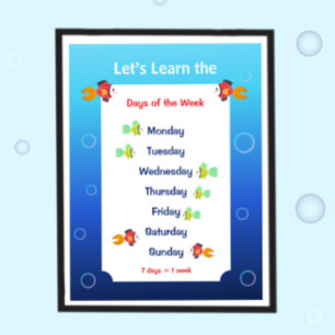 Let’s Learn the Days of the Week Poster for Kids