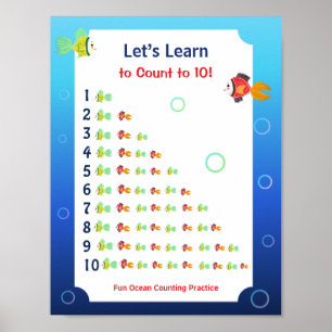 Let’s Learn to Count to 10 Poster for Kids
