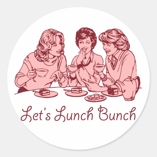Let’s Lunch Bunch 50’s retro graphic Classic Round Sticker (Front)
