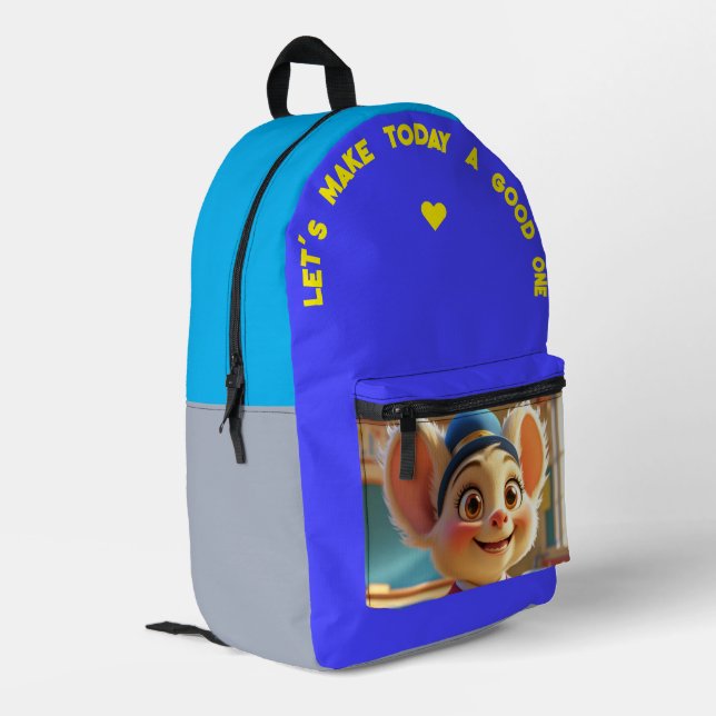 Let’s Make Today A Good One Printed Backpack (Back Corner Left)