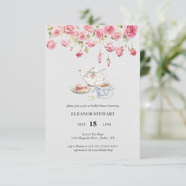 Let’s Par-Tea Tea Party Invitation (Standing Front)