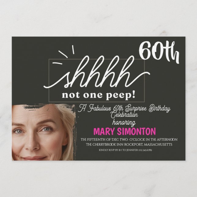 Let’s Party! A Fabulous 60th Surprise Celebration Invitation (Front)