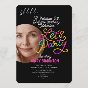 Let’s Party! A Fabulous 60th Surprise Celebration Invitation