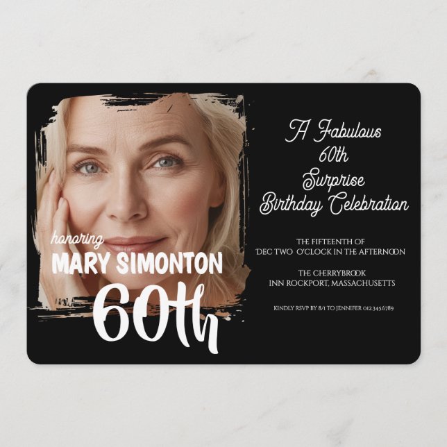 Let’s Party! A Fabulous 60th Surprise Celebration Invitation (Front)