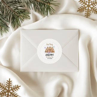 Let’s Party Groundhog 5th Birthday – Fun Kids Classic Round Sticker