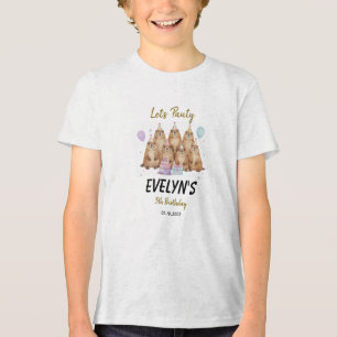 Let’s Party Groundhog 5th Birthday – Fun Kids Tri-Blend Shirt