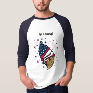 Let’s party! Red White Blue Ice Cream Cone T-Shirt