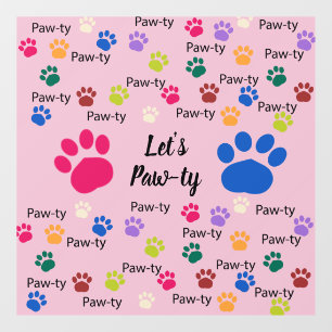 Let’s Paw-ty! Dog Window Cling