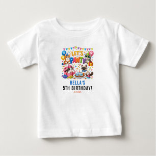 Let’s Pawty Cat 5th Birthday Cute Kitty Birthday Baby T-Shirt