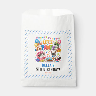Let’s Pawty Cat 5th Birthday Cute Kitty Birthday Favour Bags
