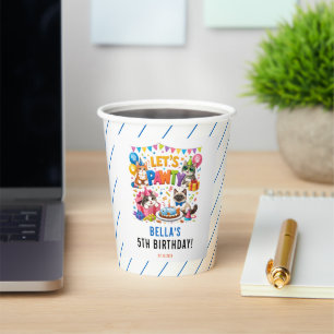 Let’s Pawty Cat 5th Birthday Cute Kitty Birthday Paper Cups