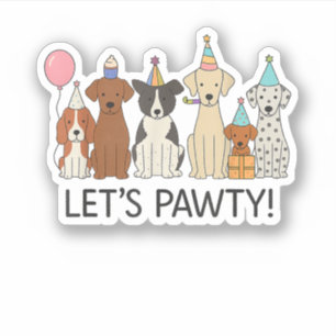 Let’s Pawty Cute Dogs Party Celebration Dog Lovers