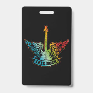 Let’s Rock Legend Rock And Roll Music Guitar ID Badge