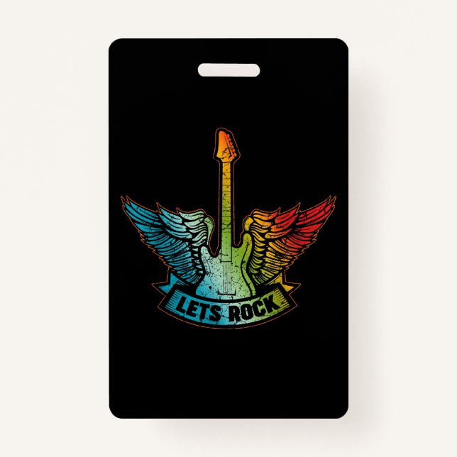 Let’s Rock Legend Rock And Roll Music Guitar ID Badge (Front)