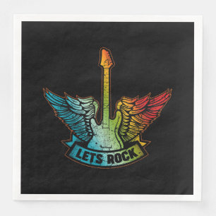 Let’s Rock Legend Rock And Roll Music Guitar Napkin