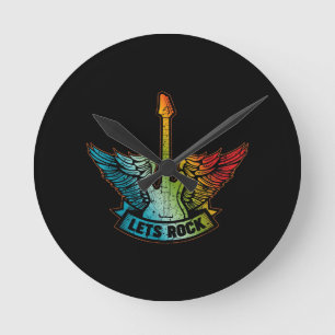 Let’s Rock Legend Rock And Roll Music Guitar Round Clock