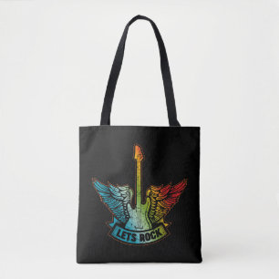 Let’s Rock Legend Rock And Roll Music Guitar Tote Bag