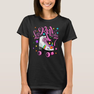 Let S Roll Into 7th Birthday Unicorn Roller Skate T-Shirt