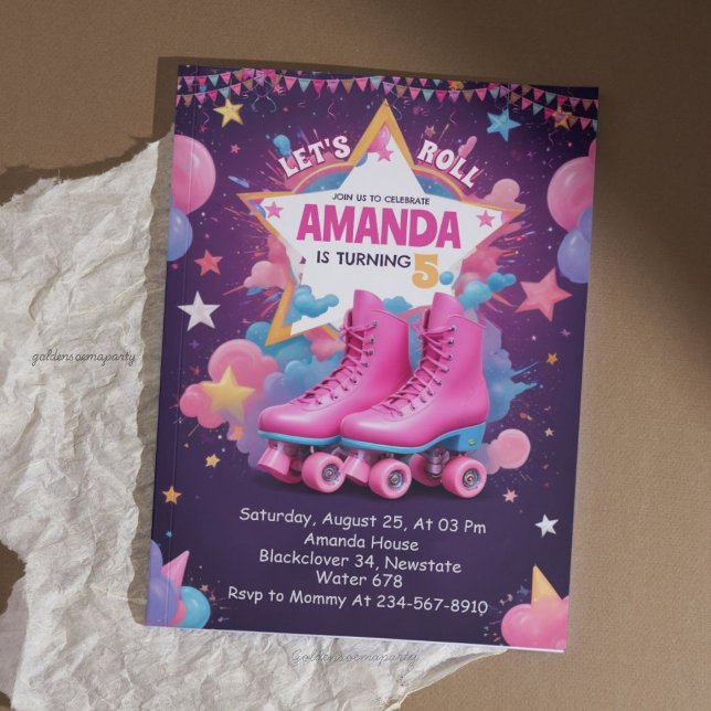 Let’s Roll! - Roller Skate Birthday Party Invitation (Let’s Roll! - Roller Skate Birthday Party Invitation)