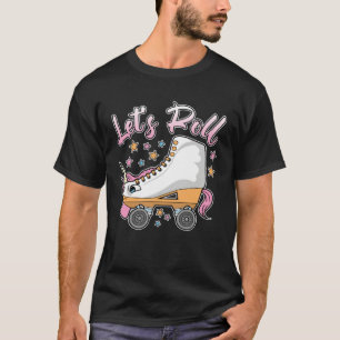 Let s Roll Unicorn Roller Skates Ladies 80s Retro T-Shirt