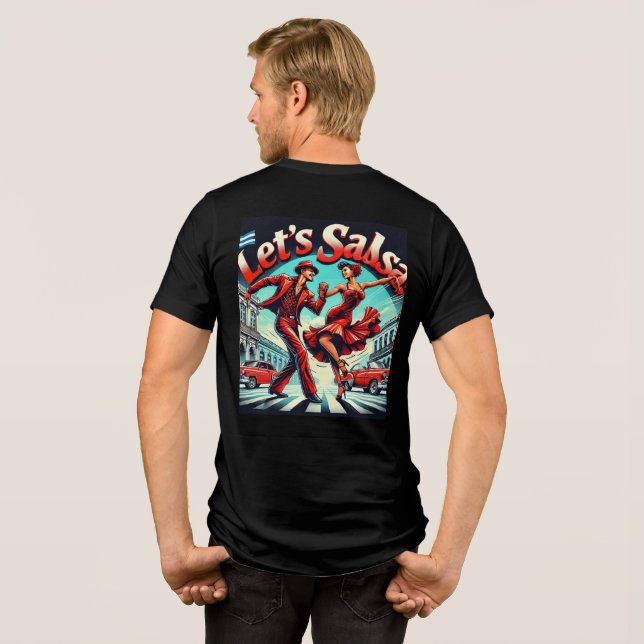 Let’s Salsa Dance Tri-Blend T-Shirt (Back Design) Shirt (Back Full)