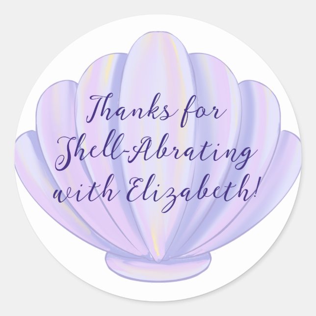 Let’s Shellabrate Seashell Under the Sea Birthday  Classic Round Sticker (Front)