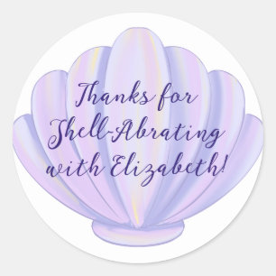 Let’s Shellabrate Seashell Under the Sea Birthday  Classic Round Sticker
