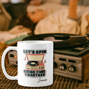 Let’s Spin Some Time Together Retro Record Player Coffee Mug