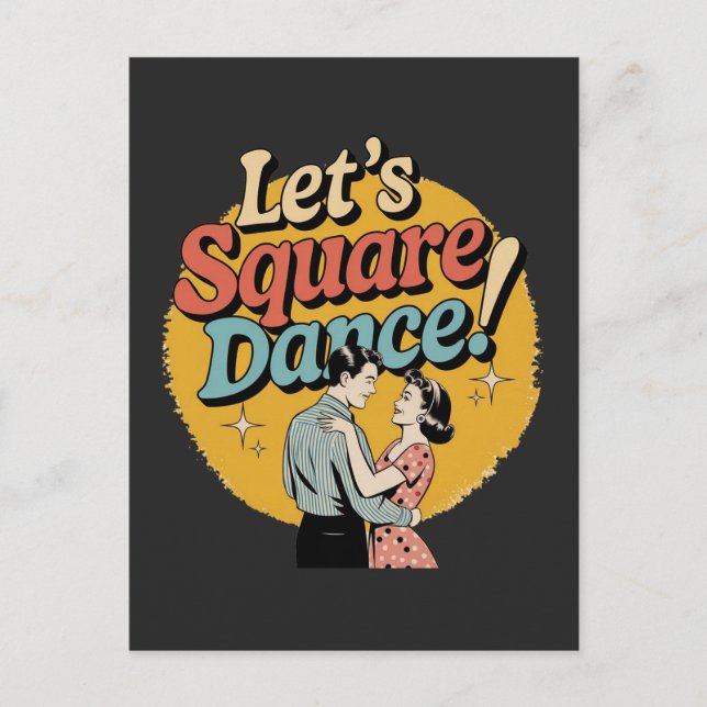 Let’s Square Dance Retro Square dancing gift  Postcard (Front)