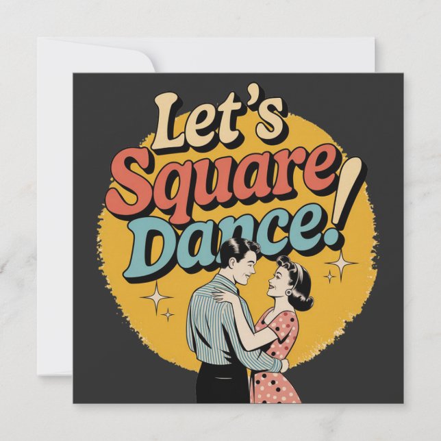 Let’s Square Dance Retro Square dancing gift  Save The Date (Front)