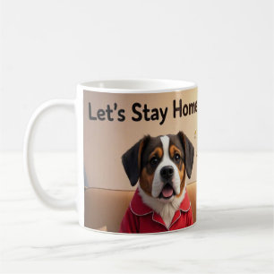 Let’s Stay Home and Order Pupcorn Cartoon dogs Coffee Mug